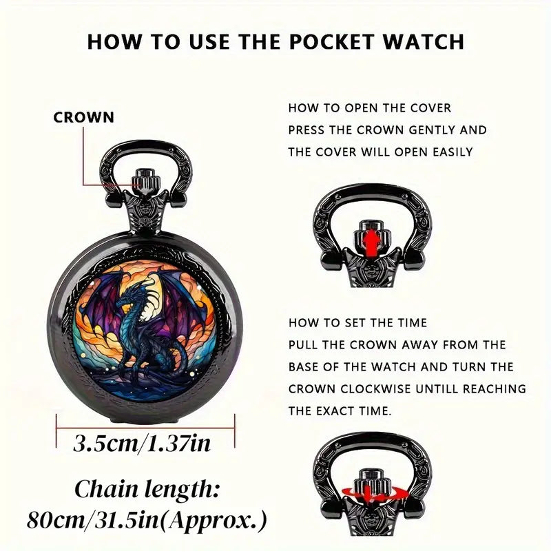 Vintage Dragon Pocket Watch