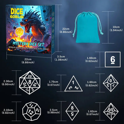 Random 72pcs/9 sets Box MYSTERY Fun DND Dice Advent Calandar