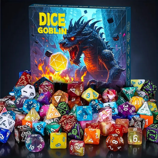 Random 72pcs/9 sets Box MYSTERY Fun DND Dice Advent Calandar