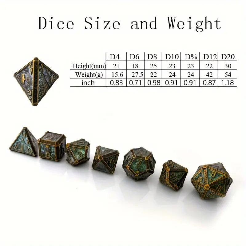 7pcs Wizard Series Metal Dice